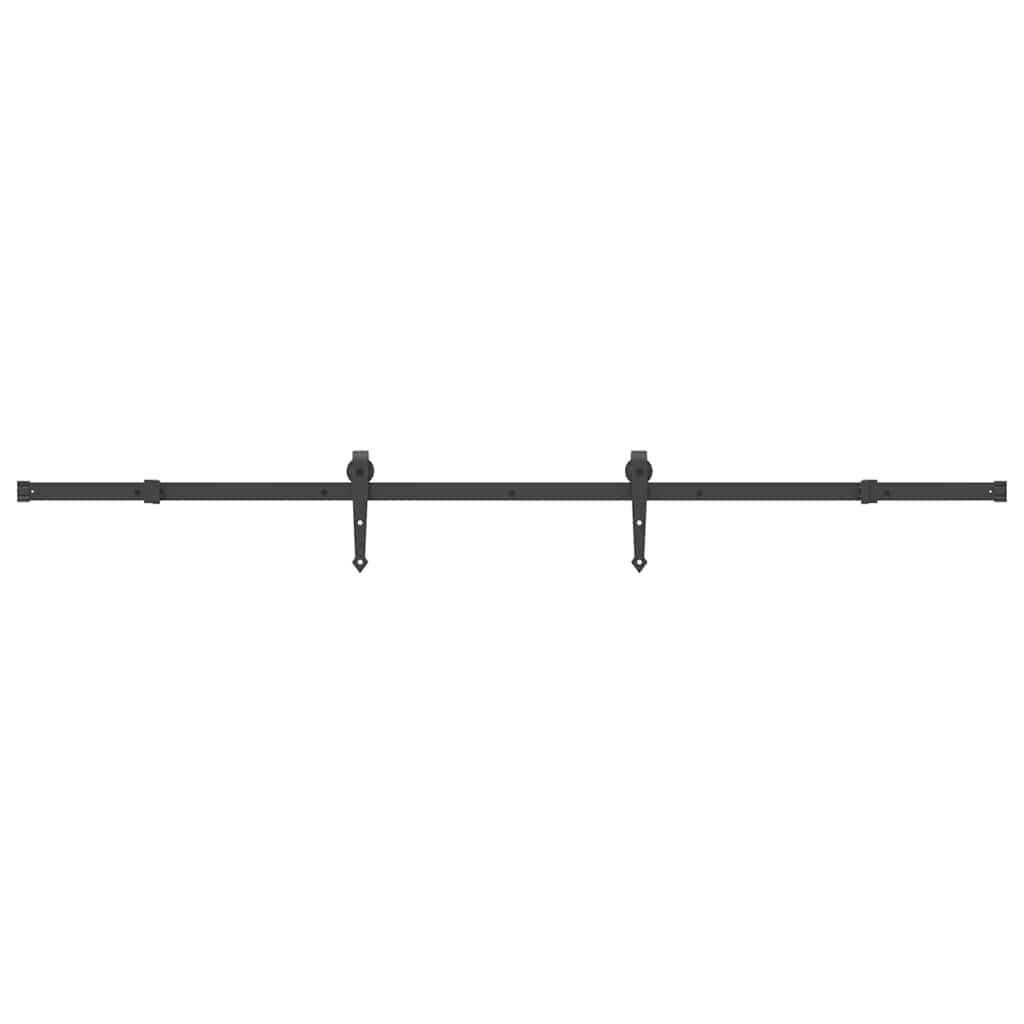Kit di Binari per Porte Scorrevoli 213,5 cm Acciaio Nero