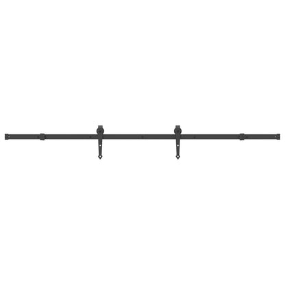 Kit di Binari per Porte Scorrevoli 213,5 cm Acciaio Nero