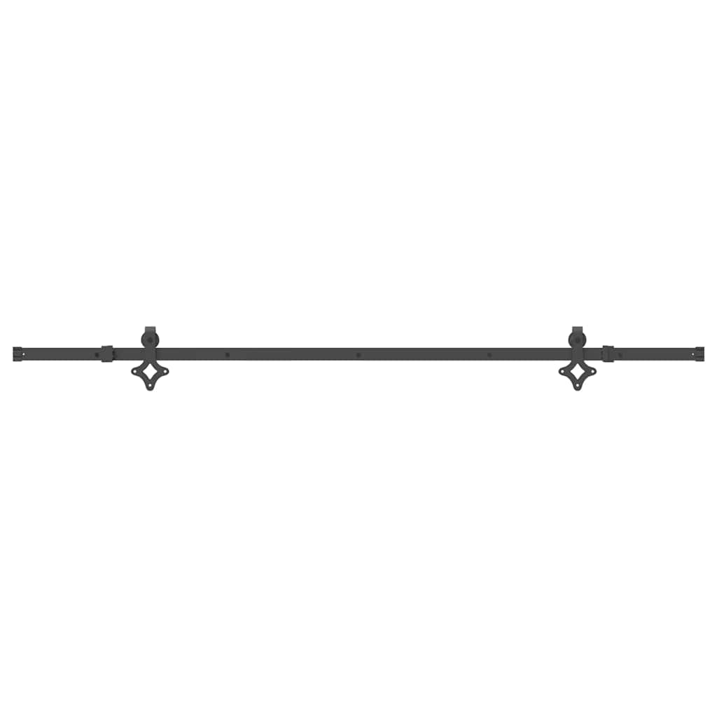 Kit di Binari per Porte Scorrevoli 213,5 cm Acciaio Nero