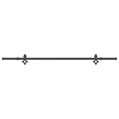 Kit di Binari per Porte Scorrevoli 213,5 cm Acciaio Nero