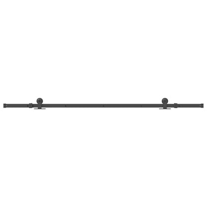 Kit di Binari per Porte Scorrevoli 213,5 cm Acciaio Nero