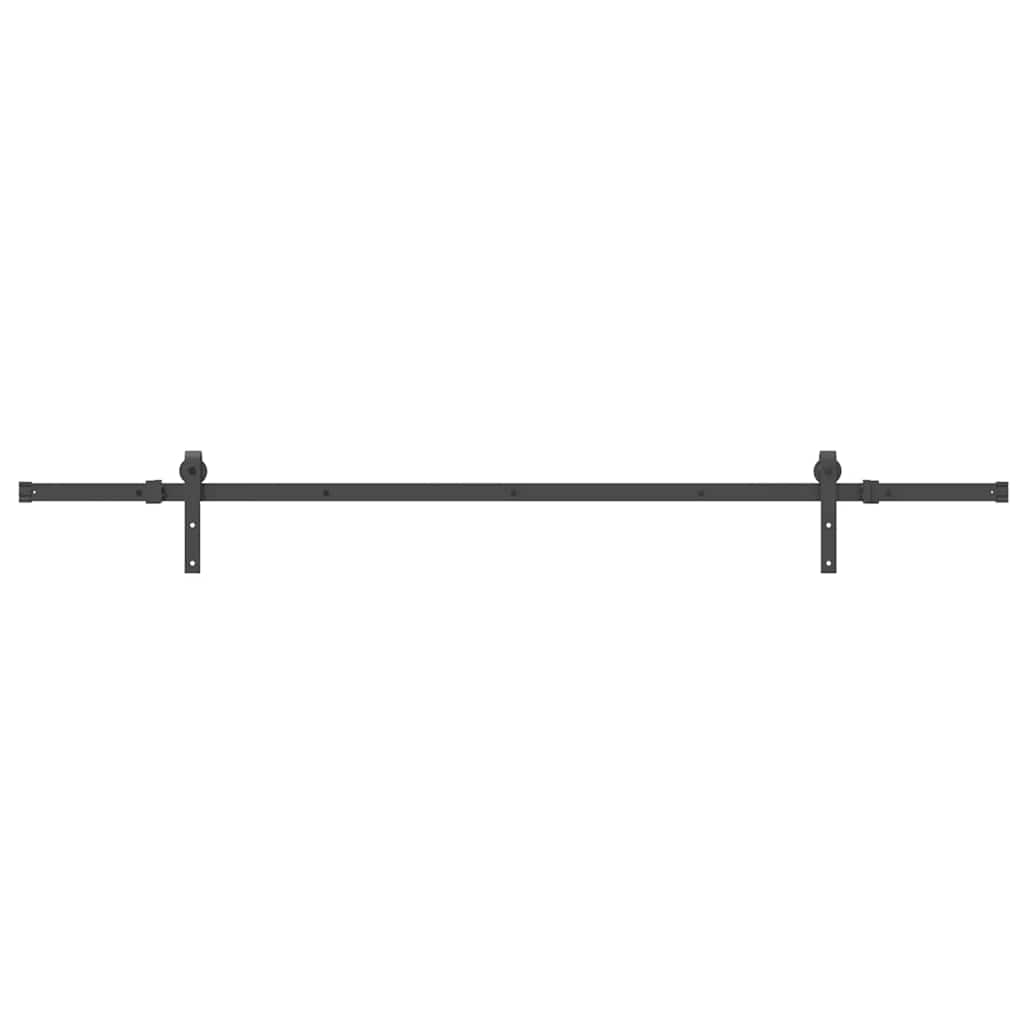 Kit di Binari per Porte Scorrevoli 213,5 cm Acciaio Nero
