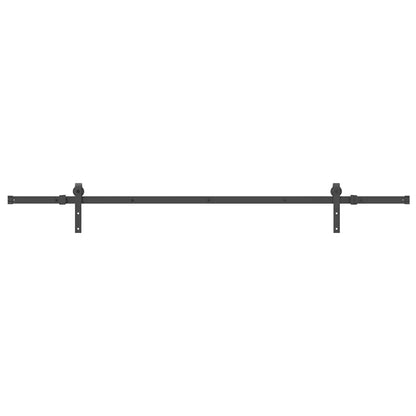 Kit di Binari per Porte Scorrevoli 213,5 cm Acciaio Nero