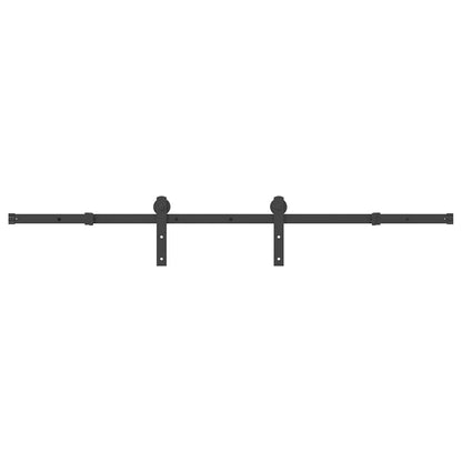 Kit di Binari per Porte Scorrevoli 183 cm Acciaio Nero
