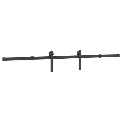 Kit di Binari per Porte Scorrevoli 200 cm Acciaio Nero