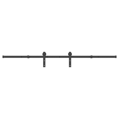 Kit di Binari per Porte Scorrevoli 213,5 cm Acciaio Nero