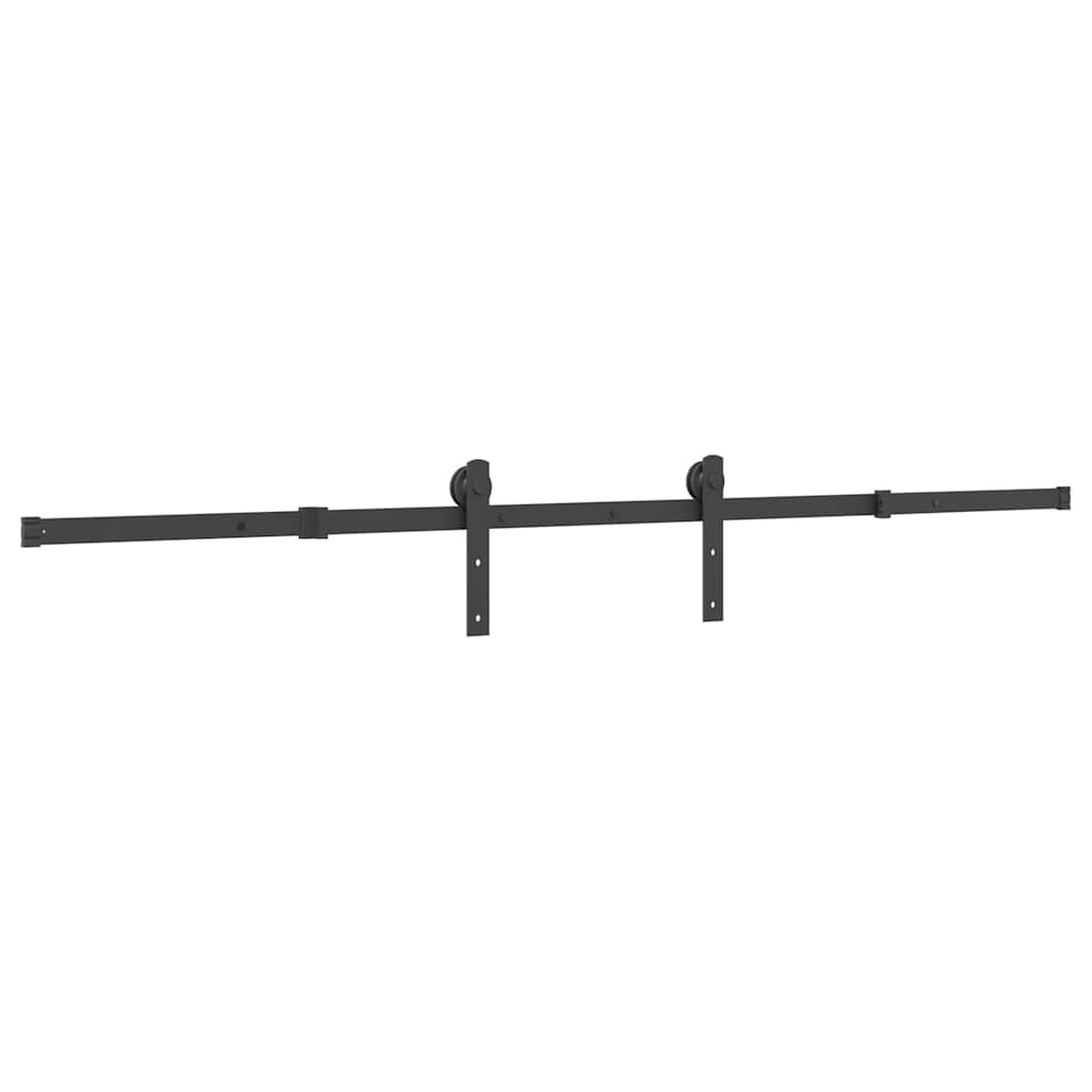 Kit di Binari per Porte Scorrevoli 213,5 cm Acciaio Nero