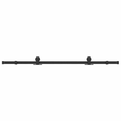 Kit di Binari per Porte Scorrevoli 183 cm Acciaio Nero