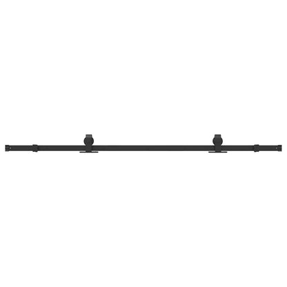 Kit di Binari per Porte Scorrevoli 200 cm Acciaio Nero