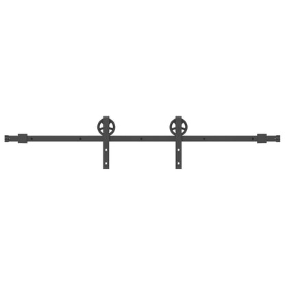 Kit di Binari per Porte Scorrevoli 183 cm Acciaio Nero