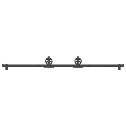 Kit di Binari per Porte Scorrevoli 200 cm Acciaio Nero