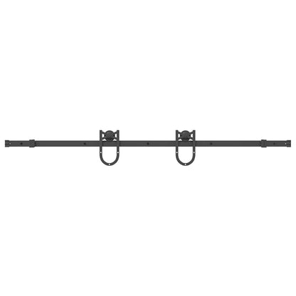 Kit di Binari per Porte Scorrevoli 183 cm Acciaio Nero