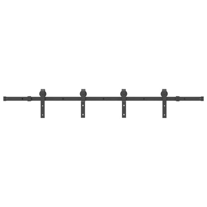 Kit di Binari per Porte Scorrevoli 200 cm Acciaio Nero