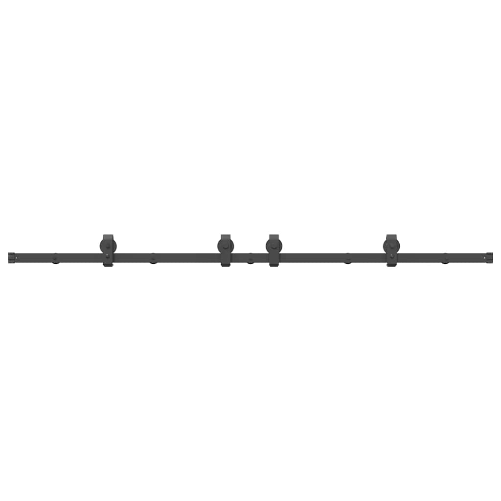 Kit di Binari per Porte Scorrevoli 200 cm Acciaio Nero