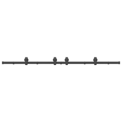 Kit di Binari per Porte Scorrevoli 200 cm Acciaio Nero