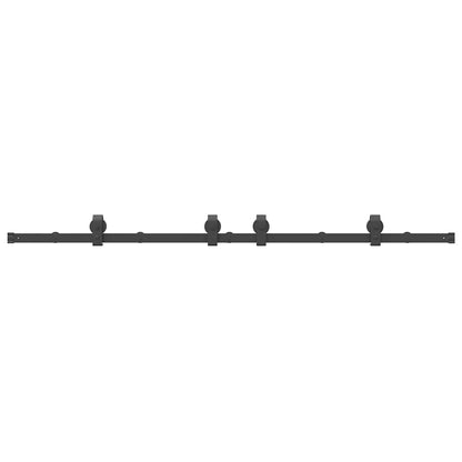 Kit di Binari per Porte Scorrevoli 183 cm Acciaio Nero