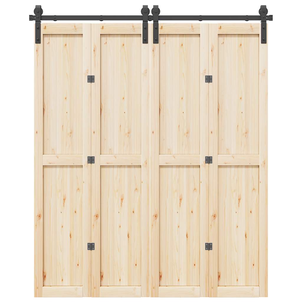 Kit di Binari per Porte Scorrevoli 183 cm Acciaio Nero