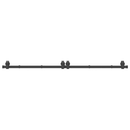 Kit di Binari per Porte Scorrevoli 200 cm Acciaio Nero