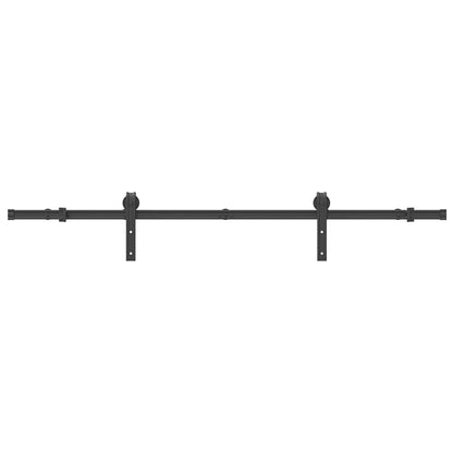 Kit di Binari per Porte Scorrevoli 183 cm Acciaio Nero