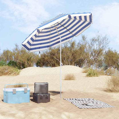 Ombrellone da Spiaggia Blu e Bianco 206 x 206 x 212 cm