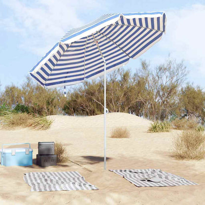 Ombrellone da Spiaggia Blu e Bianco 263 x 263 x 272 cm