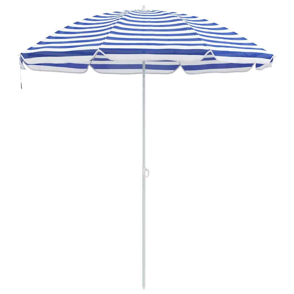 Ombrellone da Spiaggia Blu e Bianco 263 x 263 x 272 cm