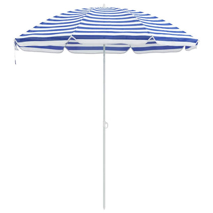 Ombrellone da Spiaggia Blu e Bianco 263 x 263 x 272 cm
