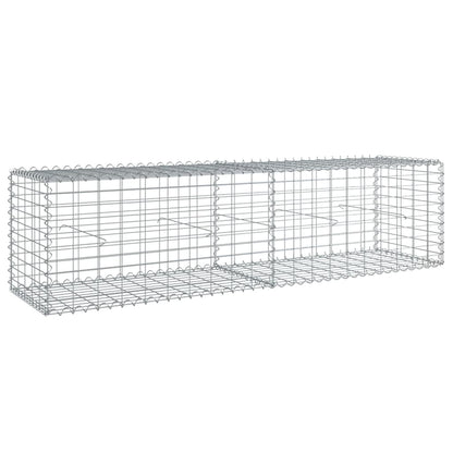 Cesto Gabbione con Copertura 200x50x50 cm Ferro Zincato