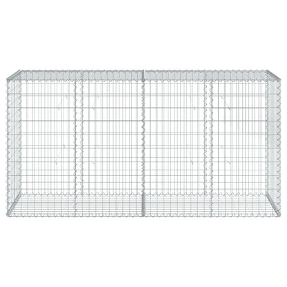 Cesto Gabbione con Copertura 200x50x100 cm in Ferro Zincato