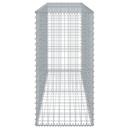 Cesto Gabbione con Copertura 200x50x100 cm in Ferro Zincato