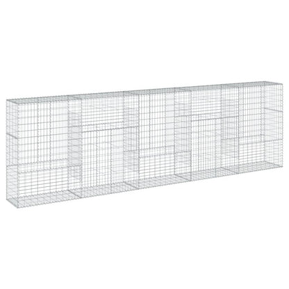 Cesto Gabbione con Copertura 500x50x150 cm in Ferro Zincato