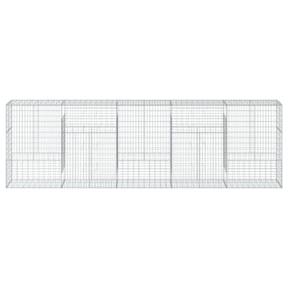 Cesto Gabbione con Copertura 500x50x150 cm in Ferro Zincato
