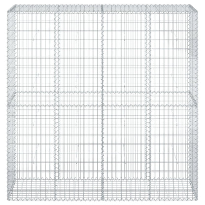 Cesto Gabbione con Copertura 200x50x200 cm in Ferro Zincato