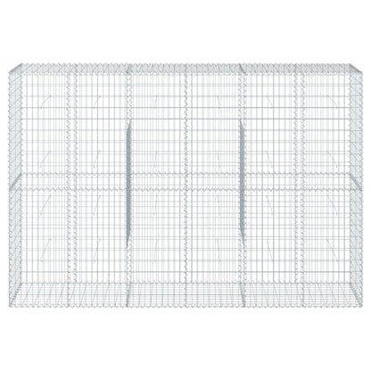Cesto Gabbione con Copertura 300x50x200 cm in Ferro Zincato
