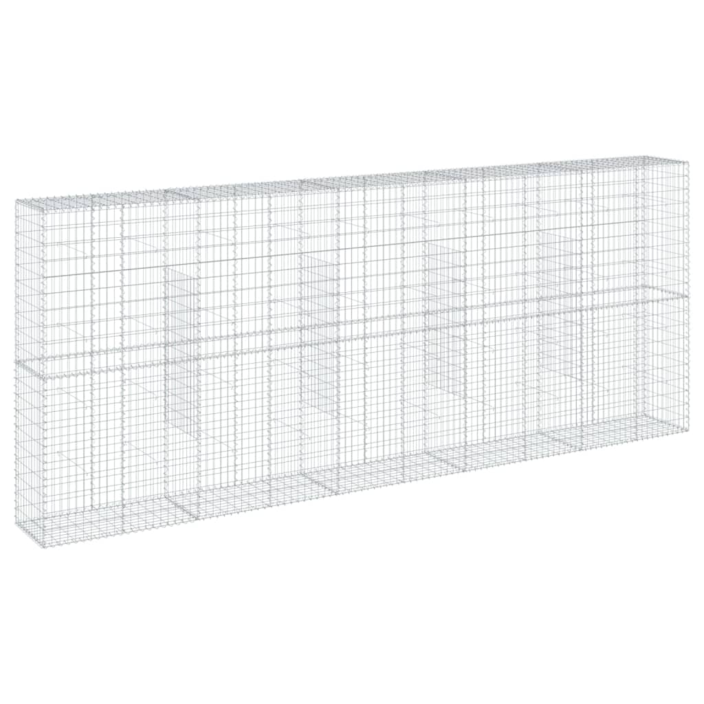 Cesto Gabbione con Copertura 500x50x200 cm in Ferro Zincato