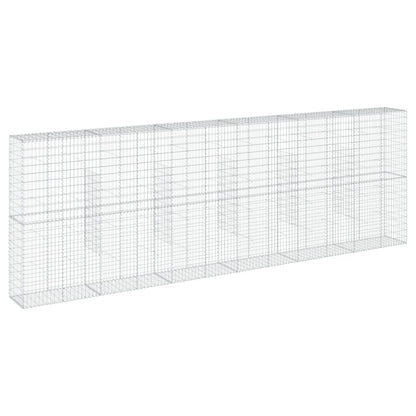 Cesto Gabbione con Copertura 600x50x200 cm in Ferro Zincato