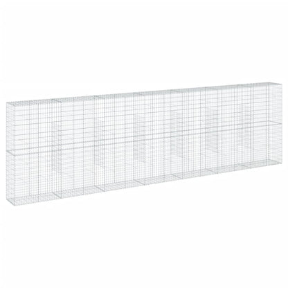 Cesto Gabbione con Copertura 700x50x200 cm Ferro Zincato