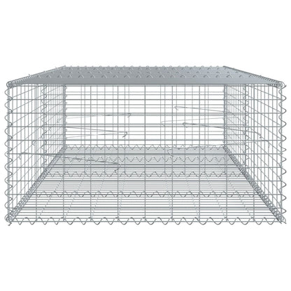 Cesto Gabbione con Copertura 200x100x50 cm Ferro Zincato