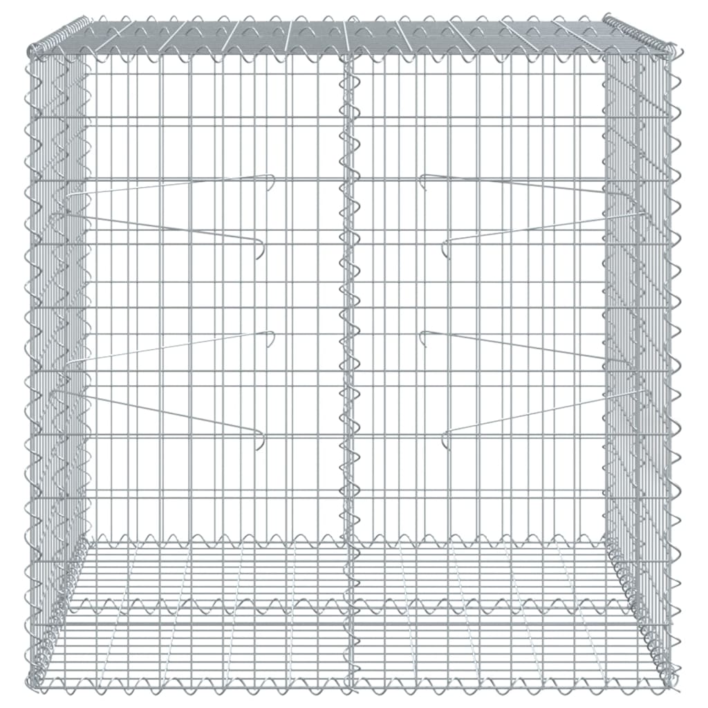 Cesto Gabbione con Copertura 100x100x100 cm in Ferro Zincato