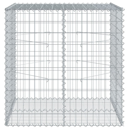 Cesto Gabbione con Copertura 100x100x100 cm in Ferro Zincato
