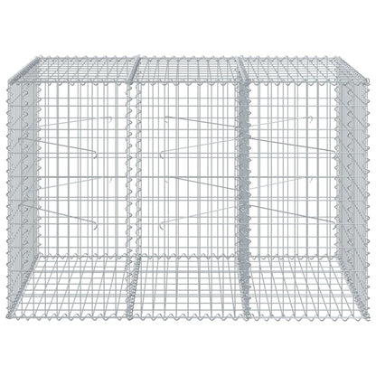 Cesto Gabbione con Copertura 150x100x100 cm in Ferro Zincato