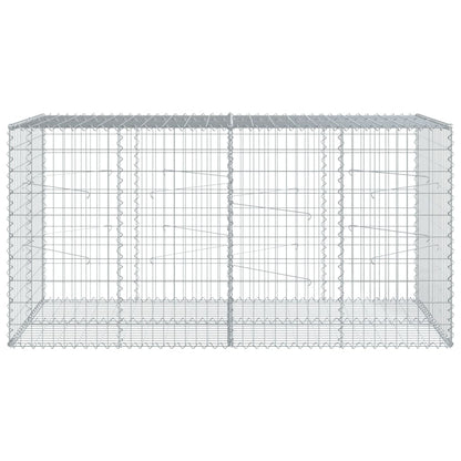 Cesto Gabbione con Copertura 200x100x100 cm in Ferro Zincato