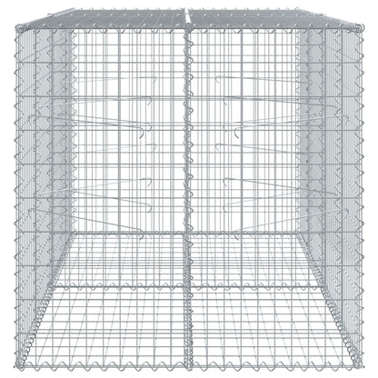 Cesto Gabbione con Copertura 200x100x100 cm in Ferro Zincato