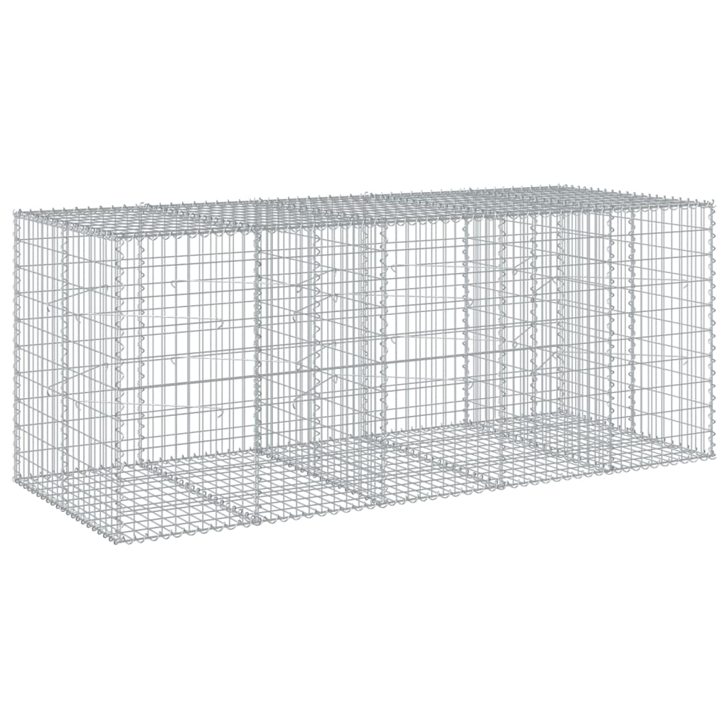 Cesto Gabbione con Copertura 250x100x100 cm in Ferro Zincato
