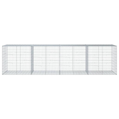 Cesto Gabbione con Copertura 400x100x100 cm in Ferro Zincato