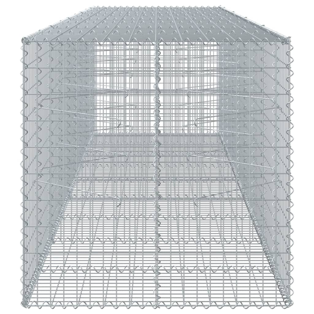 Cesto Gabbione con Copertura 450x100x100 cm in Ferro Zincato