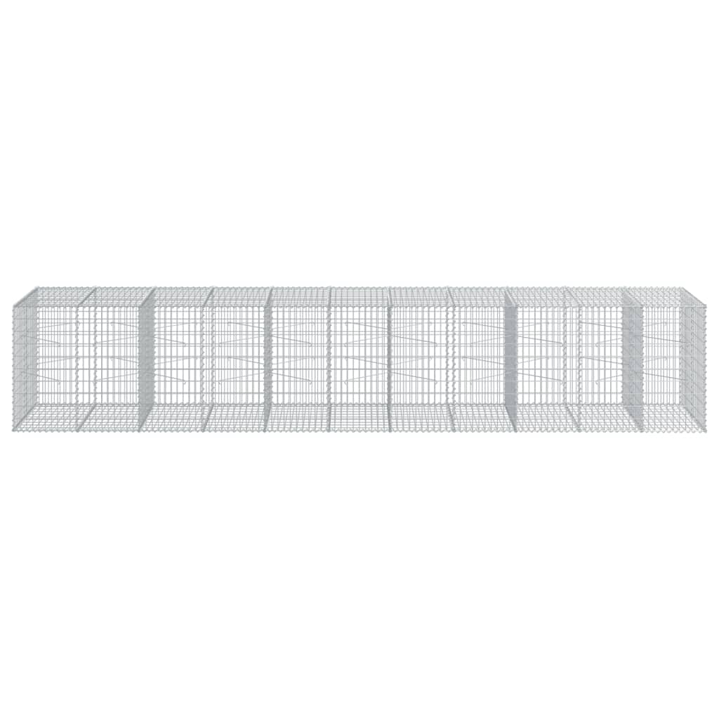 Cesto Gabbione con Copertura 550x100x100 cm in Ferro Zincato
