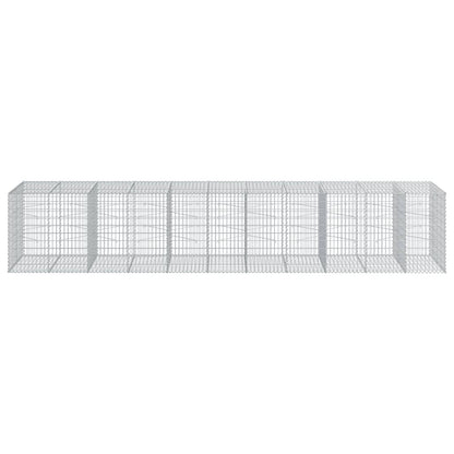 Cesto Gabbione con Copertura 550x100x100 cm in Ferro Zincato