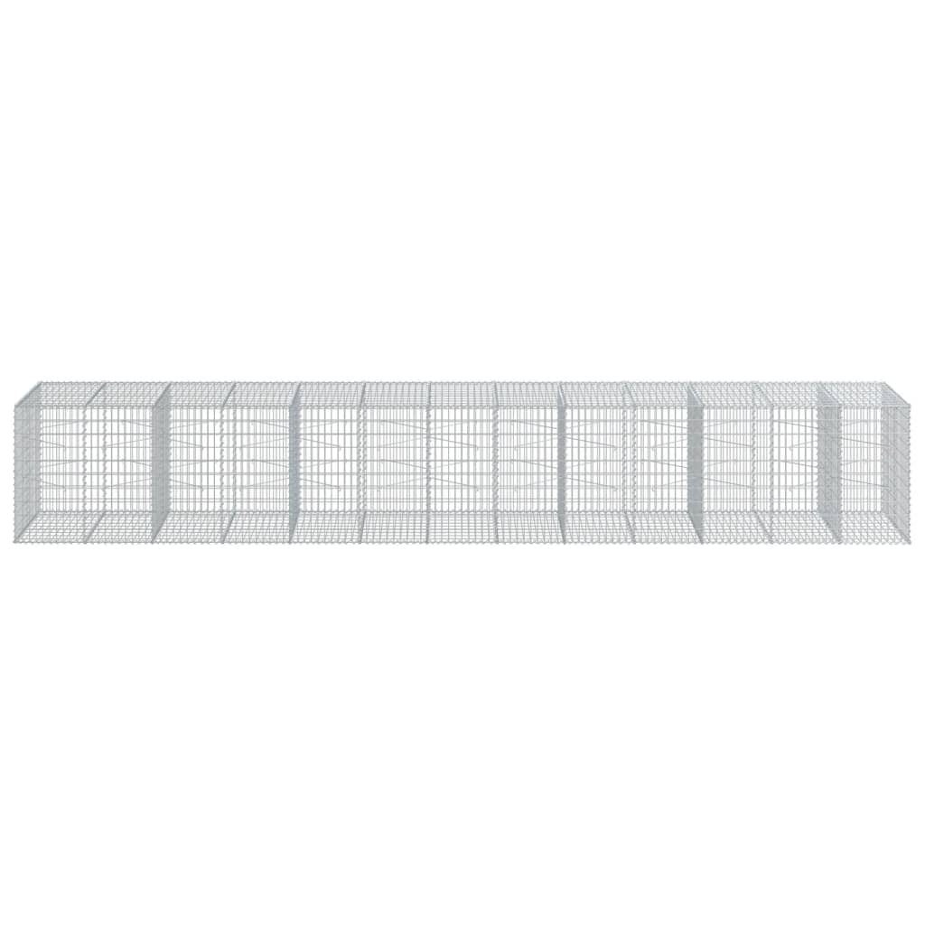 Cesto Gabbione con Copertura 650x100x100 cm in Ferro Zincato