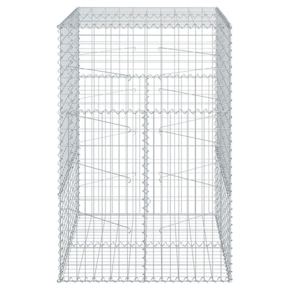 Cesto Gabbione con Copertura 100x100x150 cm in Ferro Zincato